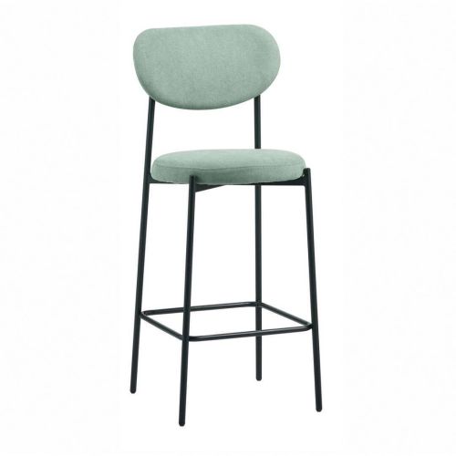 Taburete Alto con Asiento Tapizado en Turquesa MAUI 30-151