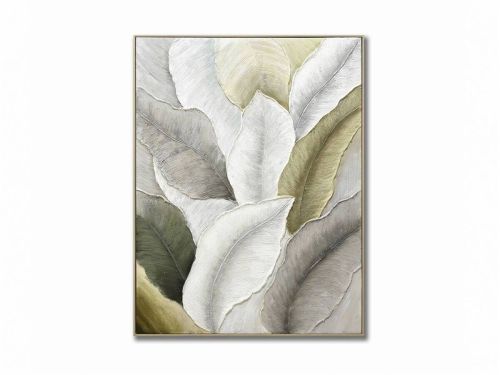 Lienzo Decorativo Hojas con Relieve 90x120 cm 80-235