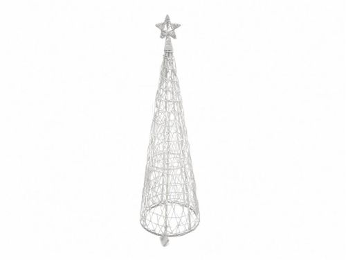 Árbol de Navidad Cónico Blanco con Luz LED 128 cm 09-178