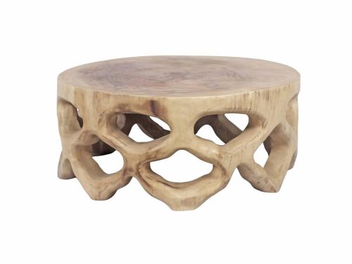 Mesa de Centro Redonda de Madera de Suar 70 cm 32-227
