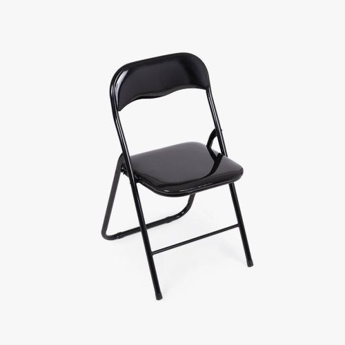 Silla Plegable Negro Brillo con Patas Negras 53611
