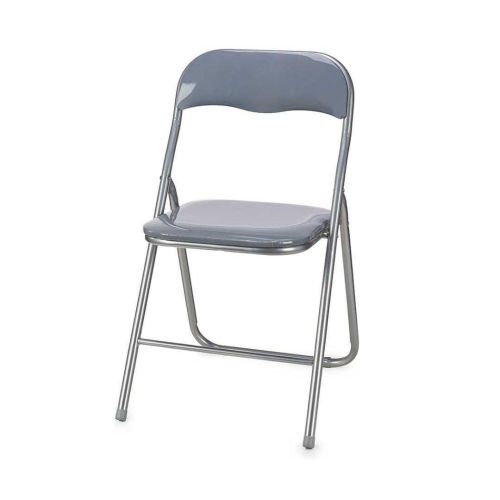 Silla Plegable Gris Brillo con Patas Grises 76916