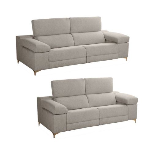 Conjunto Sofás 3+2 Plazas Relax Eléctrico Tapizado en Poliéster OLIMPIA