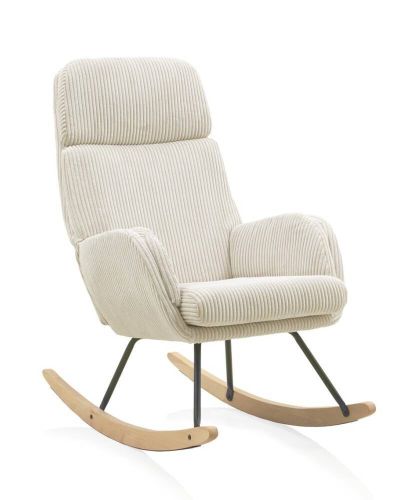 Butaca Mecedora Tapizada Color Blanco de Poliester GABAR 10777