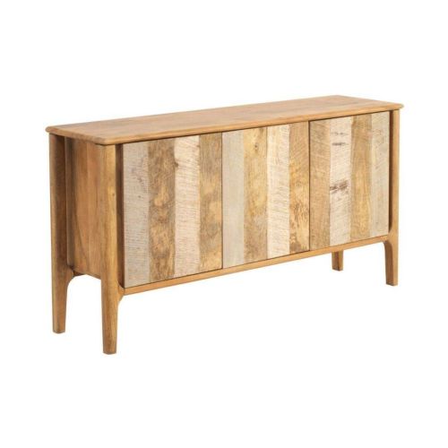 Aparador de mango en acabado natural y gris envejecido de 3 puertas GABAR 10700