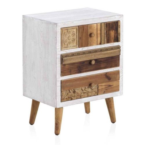 Mesita de Noche con 3 Cajones en Madera GABAR 6410