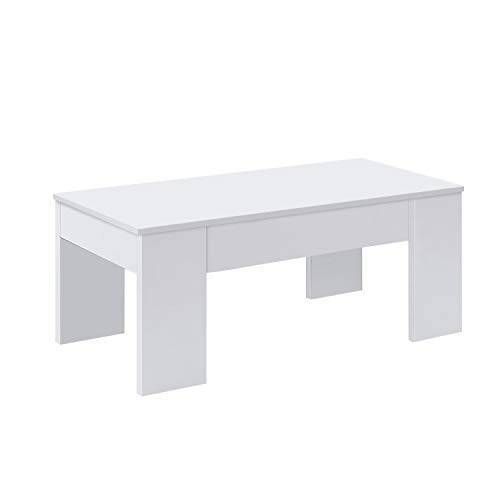 Mesa para centro con tapa elevable blanca artik 001640A