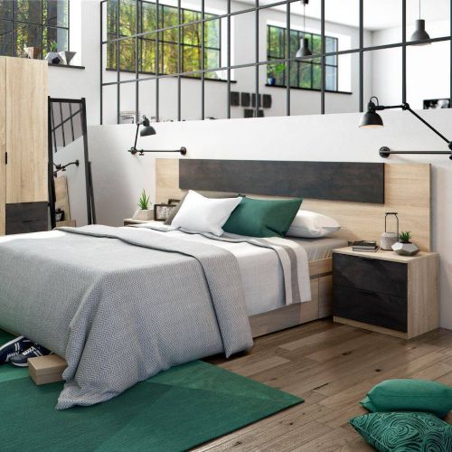 Conjunto de Dormitorio NOON de Cabezal y 2 Mesitas de Noche 0X6075F