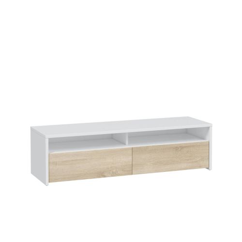 Mueble de Televisión de 2 Puertas en Roble Canadian y Blanco KIOTO 0F6626A