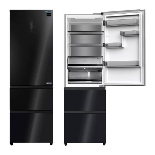 Frigorífico Combi Francés INFINITON Cristal Negro 401 L FRD401T91NEG