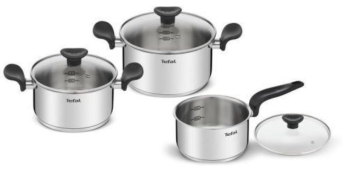 Batería de Cocina Tefal Primary 6 Piezas en Acero Inoxidable para Inducción E308S674