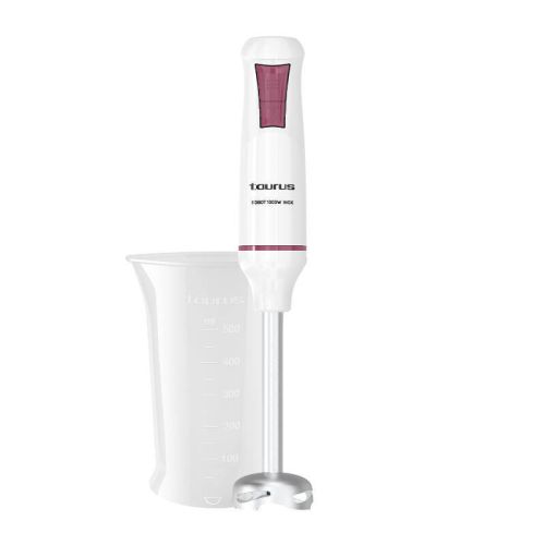 Batidora de Mano Blanca con Vaso Medidor TAURUS ROBOT 1000 INOX 916443000