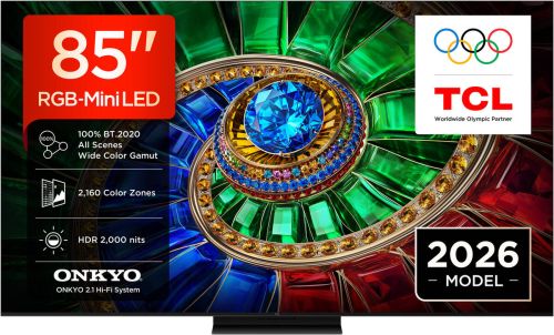 Televisor 85" TCL RGB Mini LED 4K UHD con Google TV 85RM7L