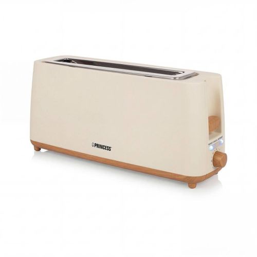 Tostador Princess Vintage Beige-Madera 900W Ranura Larga 142410PR