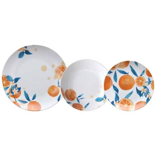 Juego de Mesa de 18 Platos de Porcelana Madison Orange TOGNANA MC070185858