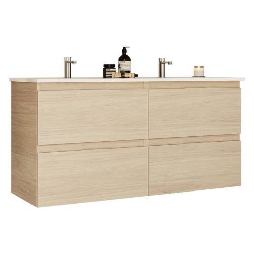 Mueble de Baño 120 cm con Lavabo Doble en color Roble Malmo MAYA
