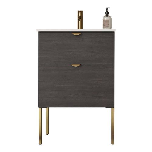 Mueble de Baño 60 cm con Lavabo en color Roble Azabache SMUG