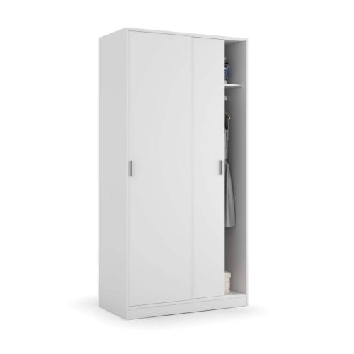 Armario Juvenil de 2 Puertas Correderas color Blanco MAX019O