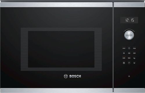 Microondas Integrables con Grill Electrónico 38 cm Cristal Negro/Inox BOSCH BEL554MS0