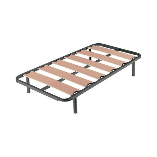 Somier 90 cm con Láminas de Madera y Tubo Acerado Acabado Gris HERMES