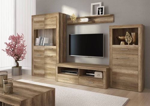 Composición Apilable de Comedor de 300 cm en color Madera Veteado TEXAS