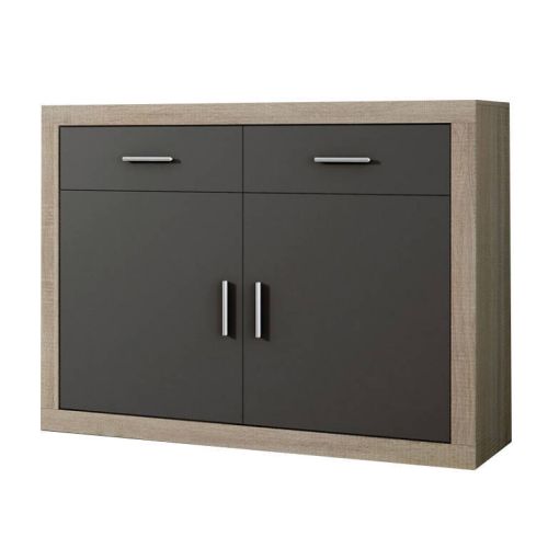 Aparador 2 Puertas LARA 90x120x41 en Color Cambrian-Grafito