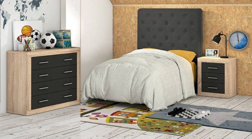 Composición de Dormitorio Juvenil con Cabecero Tapizado LARA Ambiente 13 WEBLARAJU13