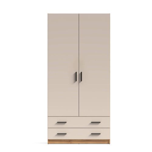 Armario 2 Puertas 2 Cajones en Melamina Acabado Mauvella-Beig ELBA A031EL33MVG