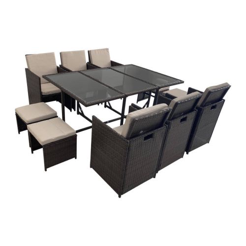 Conjunto de Jardín de Ratán Sintético color Marrón MANILA SF-062