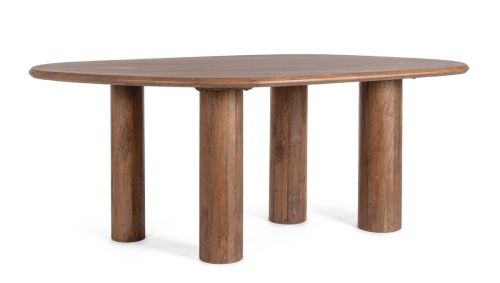 Mesa de Comedor Ovalada de Madera de Mango SANAT 0747333