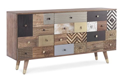 Aparador de Madera de Mango con 2 Puertas y 4 Cajones DHAVAL 0746569