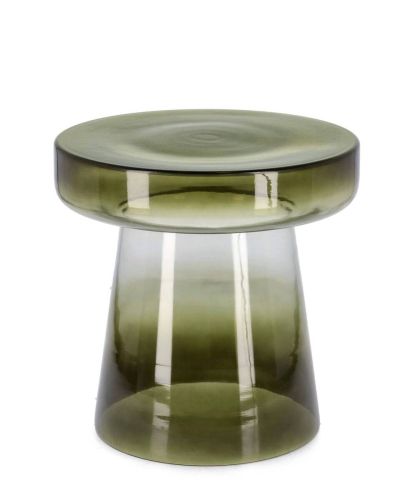 Mesa Auxiliar Redonda de Vidrio Verde FAZAL 0746997