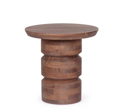 Mesa Auxiliar Redonda de Madera de Mango CORTEZ 0747461