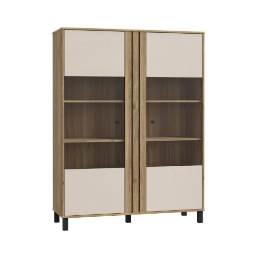 Vitrina de Salón en Roble y Sand con 2 Puertas KILLARNEY KQLV622-M802