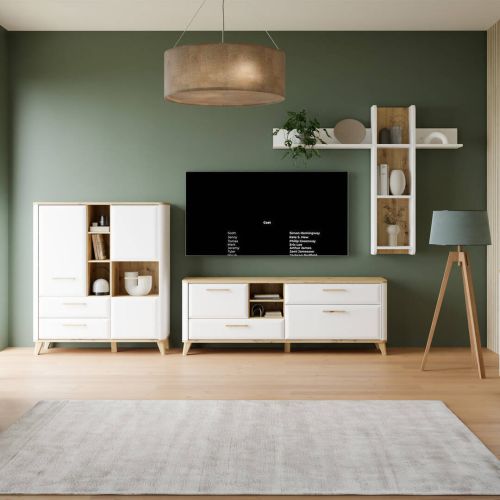 Composición de Salón Blanco y Roble Artisan WARDIOL