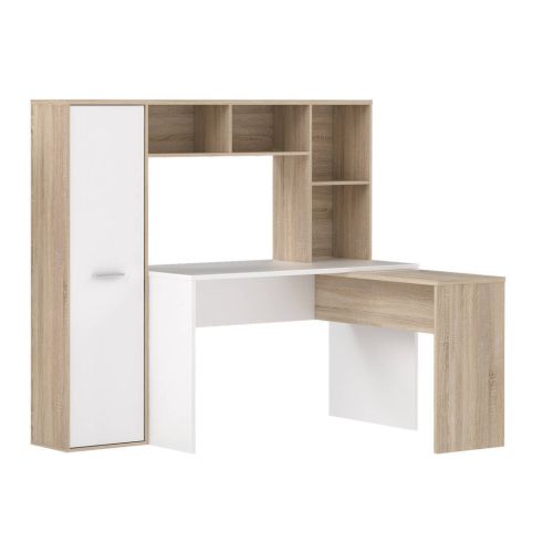 Mesa de Estudio Reversible Roble Sonoma y Blanco A5