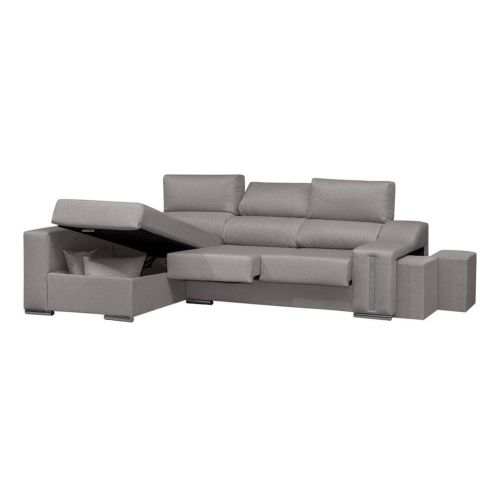 Sofá Chaise Longue con Arcón Izquierda y 2 Puff SALOMON