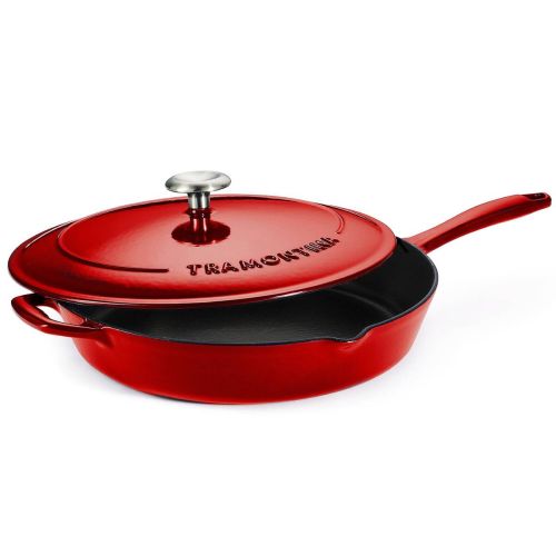 Sartén de Hierro Fundido Esmaltado de 30 cm con Tapa Roja 31700209