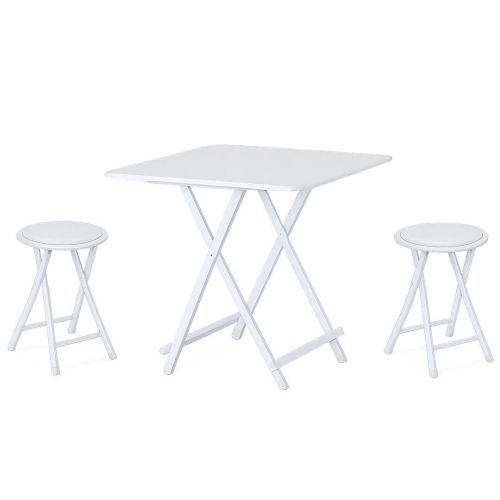 Pack de Cocina con Mesa Plegable Blanca y 2 Taburetes 311938