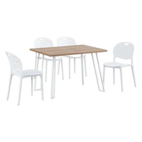 Comedor Completo Mesa de Melamina y 4 Sillas JANSEN