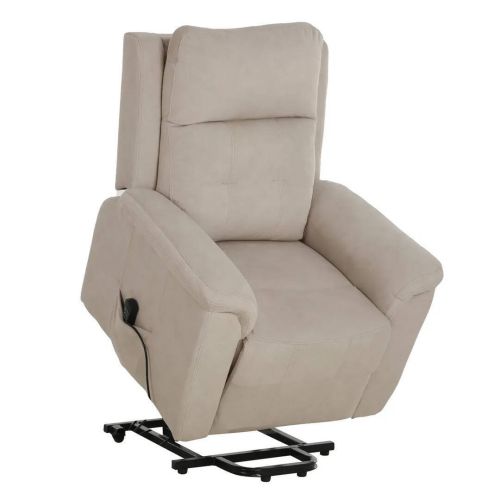 Sillón Relax Power Lift de 3 Motores en Tejido Técnico Beige BEST