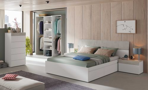 Conjunto de Dormitorio TEKKAN de un Cabezal con 2 mesitas 0L6096A