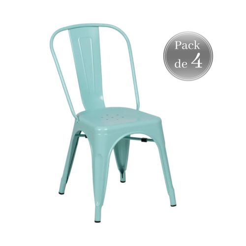 Pack de 4 Sillas de Comedor Industrial de Metal DALLAS