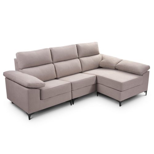 Sofá con Chaiselongue Reversible Tapizado en Tela Green DAMA