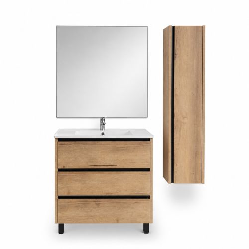 Conjunto de Baño 80 cm con Columna Color Medieval Medio FAMILY TECH