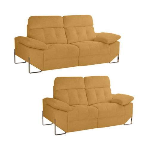 Conjunto Sofás 3+2 Plazas Relax Eléctrico Tapizado en Poliéster XENA