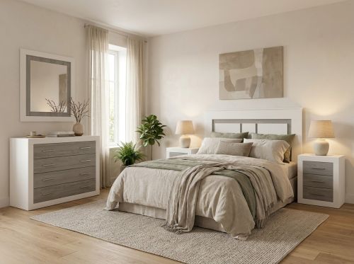 Dormitorio de Matrimonio con Cómoda y Espejo LARA 01