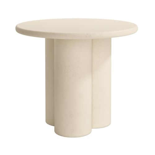 Mesa Auxiliar Redonda en Microcemento Beige GAIA CNG119BE