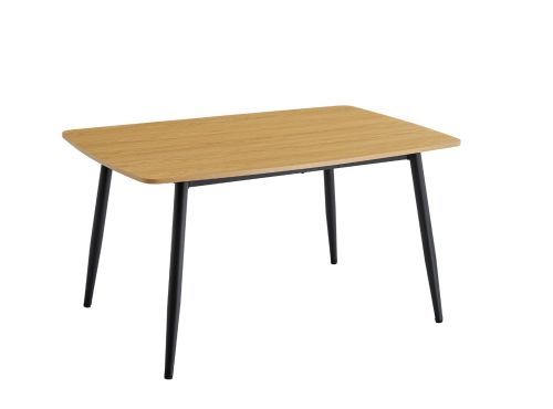 Mesa de Comedor Fija MDF con Patas Negras HUDSON
