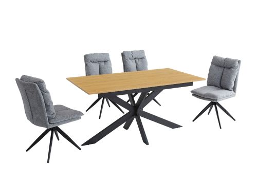 Conjunto de Comedor Mesa Extensible y 4 Sillas KELLER SHELTON